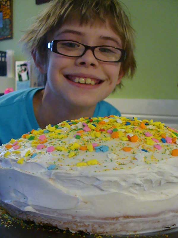 Ashar with her cake