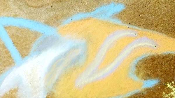 Homeschool chalk art drawing