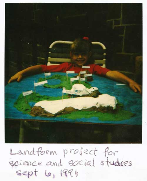 Huge model of landforms as a homeschooling project