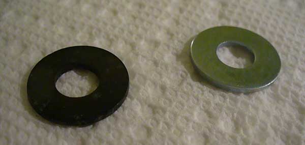 Science experiment discoloring washers