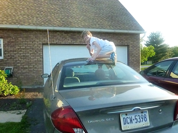 Washing the car