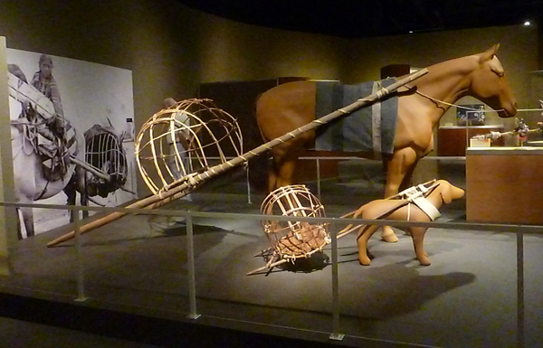 Native American travois at the Museum of the American Indian in Washington, D.C.