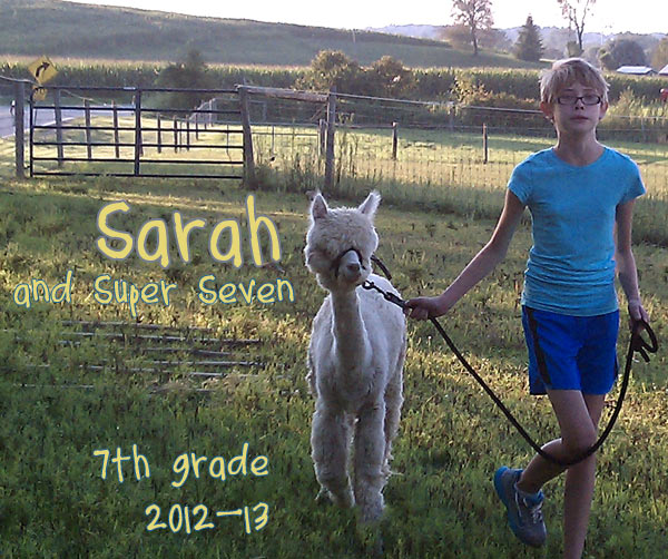 Ashar with Super Seven the alpaca at Painted Springs Farm