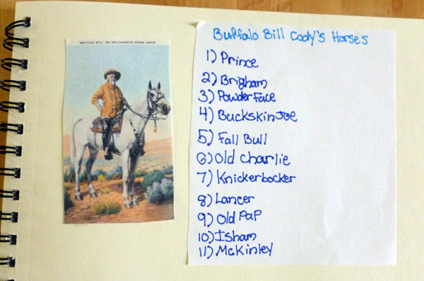 Information on Buffalo Bill Cody from homeschooling notebooking project