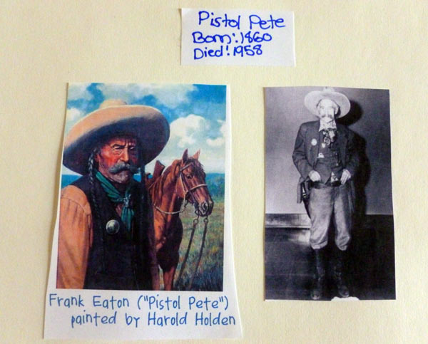 Information on Pistol Pete from a homeschooling notebooking project