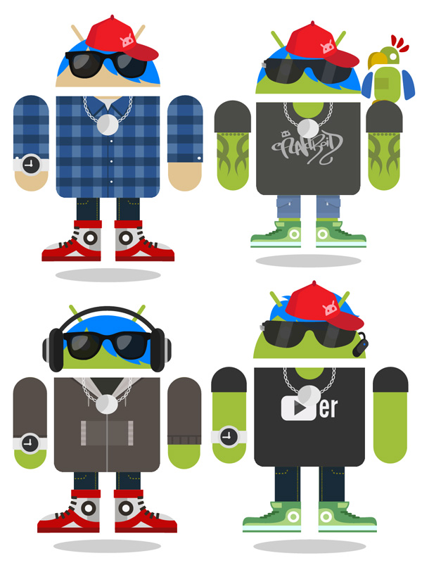 Androidify creations in urban styles