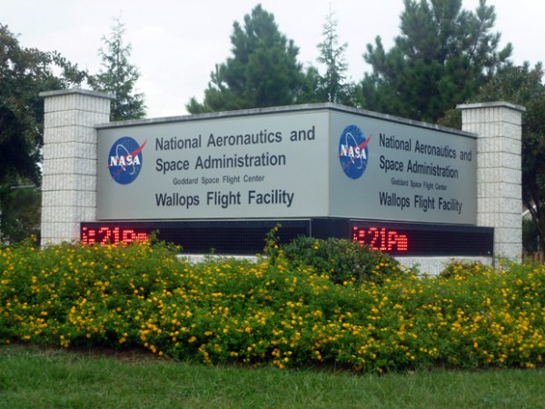 NASA Wallops Island Flight Facility main entrance sign