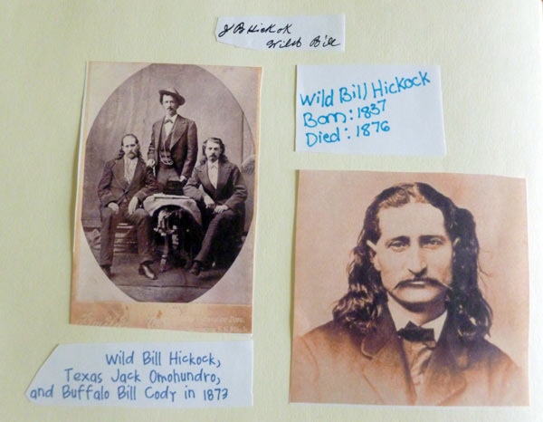 Information on Wild Bill Hickock from a homeschooling notebooking project