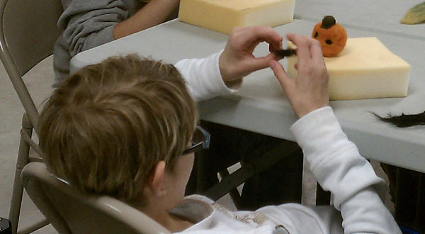 Needle felting project at 4-H Alpaca Club