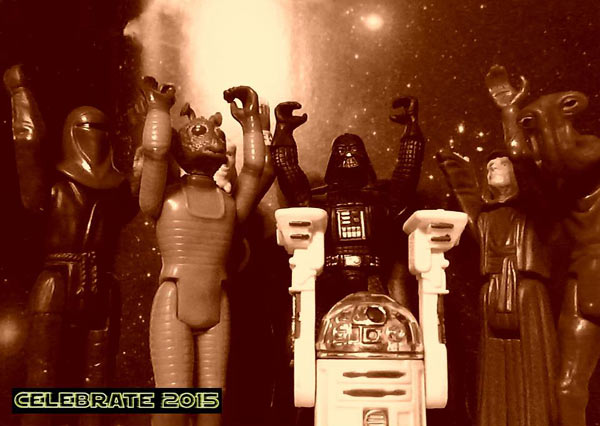 Star Wars toys from the 1970s celebrating the release of Episode 7 in 2015