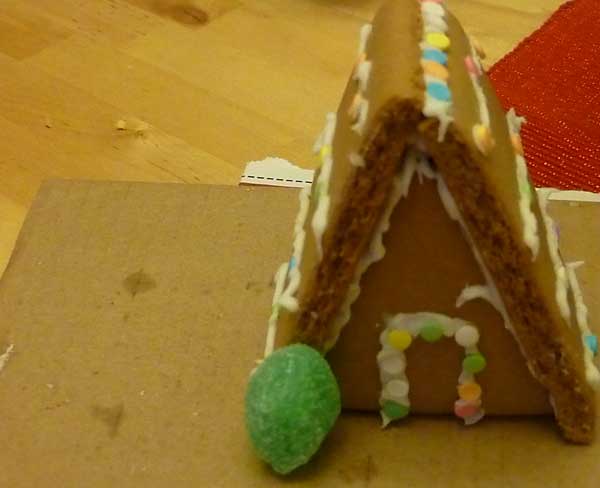 A-frame gingerbread house from a kit