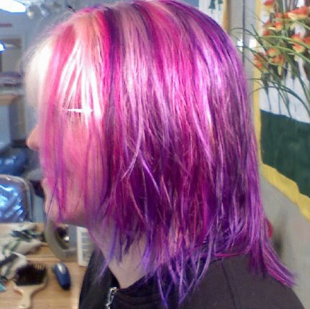 Pink and purple hair