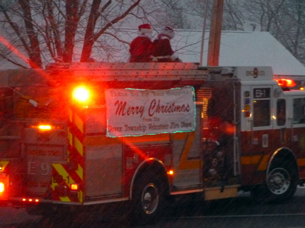 Santa Claus on firetruck