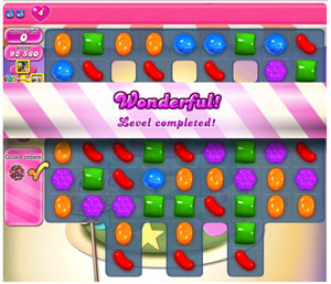 Beating a level of Candy Crush