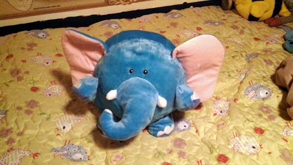 Stuffed blue elephant