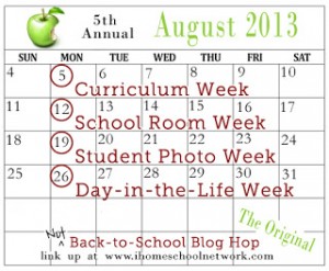 Not Back to School Blog Hop calendar 2013