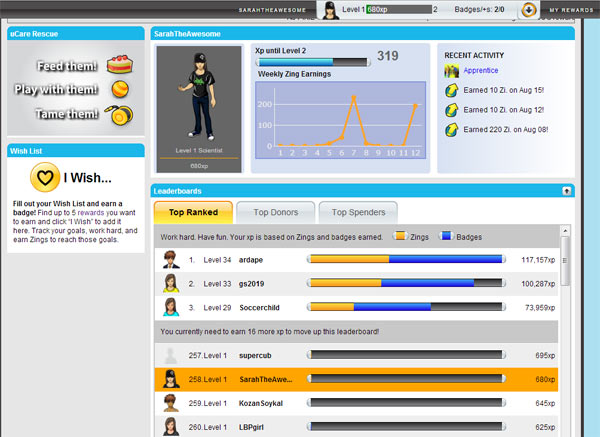 Creating and customizing a character in Uzinggo online math and science learning program makes it even more fun