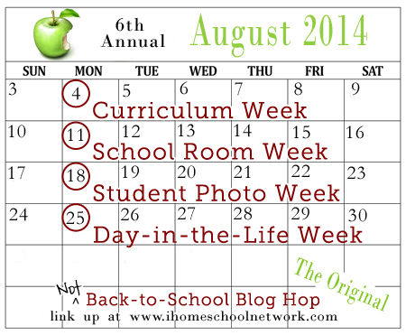 Not Back to School Blog Hop calendar 2014