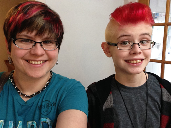 Ashar and I got red hair. Hers redder than mine.