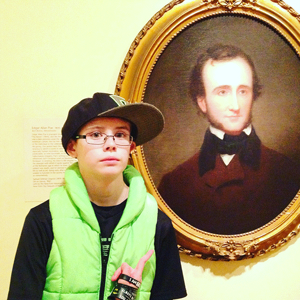 He's just a Poe boy, from a Poe family. (At the National Portrait Gallery in Washington, D.C.)