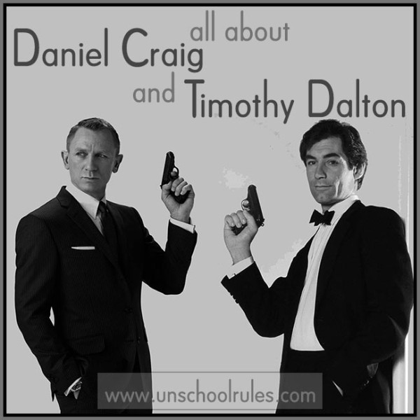 Daniel Craig and Timothy Dalton as James Bond