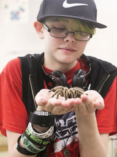 What, you don't get cuddly with a tarantula? Ashar does. 