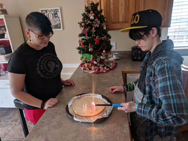 Unschooling in November 2017 on Unschool Rules: Doesn't everyone put candles in a birthday pie crust?