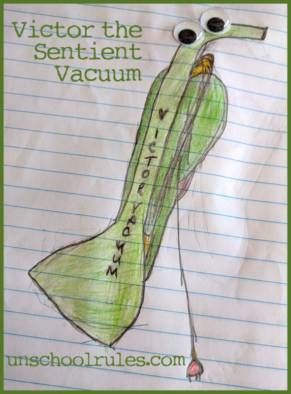 Unschool Rules Family Writing Project: Victor the Sentient Vacuum